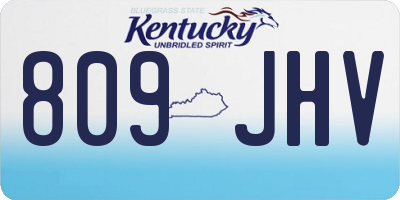 KY license plate 809JHV