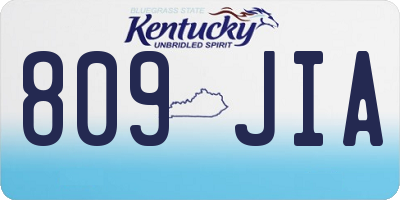 KY license plate 809JIA