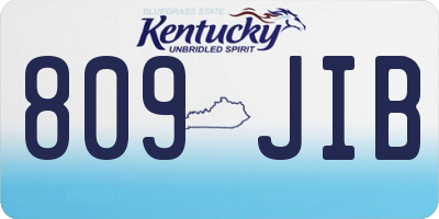 KY license plate 809JIB