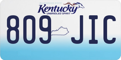 KY license plate 809JIC