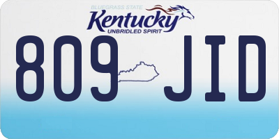 KY license plate 809JID