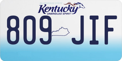 KY license plate 809JIF