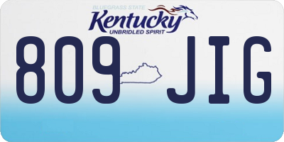 KY license plate 809JIG