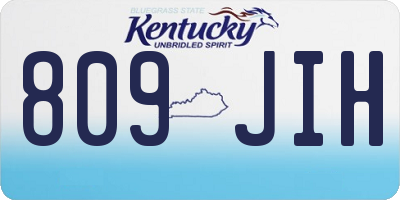 KY license plate 809JIH