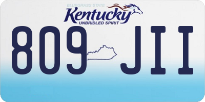 KY license plate 809JII