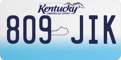 KY license plate 809JIK