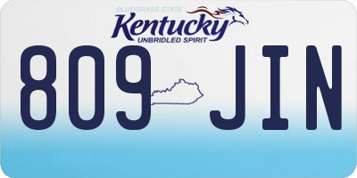 KY license plate 809JIN