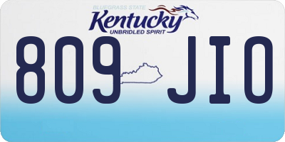 KY license plate 809JIO