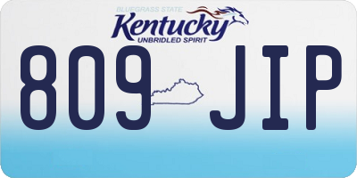 KY license plate 809JIP