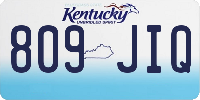 KY license plate 809JIQ