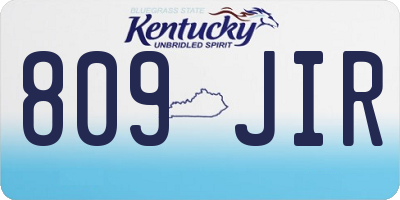 KY license plate 809JIR