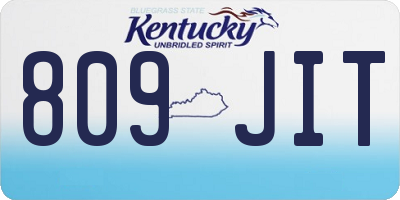 KY license plate 809JIT