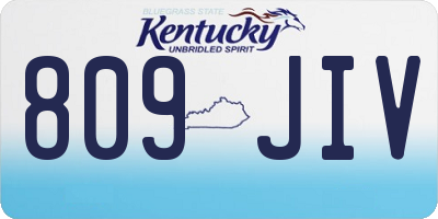 KY license plate 809JIV