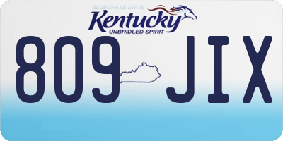 KY license plate 809JIX