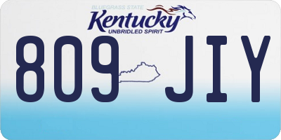 KY license plate 809JIY