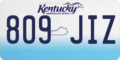 KY license plate 809JIZ