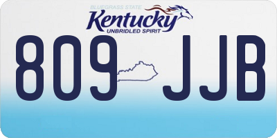 KY license plate 809JJB