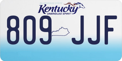 KY license plate 809JJF