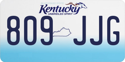 KY license plate 809JJG