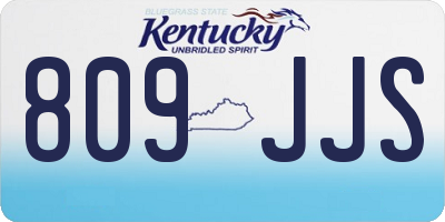 KY license plate 809JJS