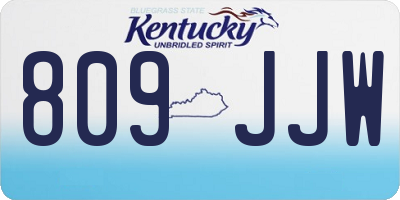 KY license plate 809JJW