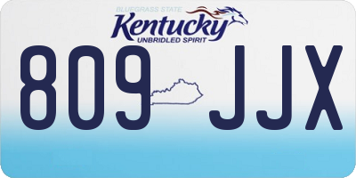 KY license plate 809JJX