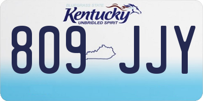 KY license plate 809JJY