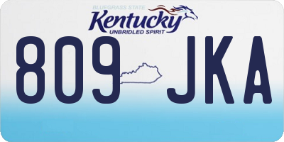 KY license plate 809JKA