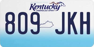 KY license plate 809JKH