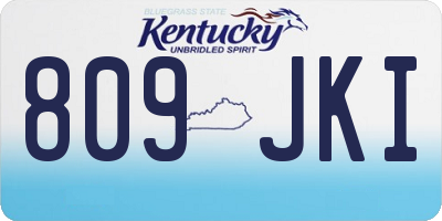 KY license plate 809JKI