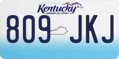 KY license plate 809JKJ