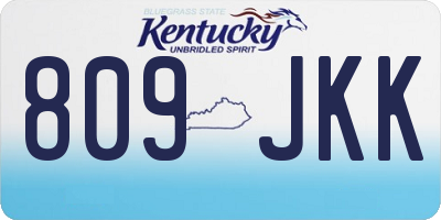 KY license plate 809JKK