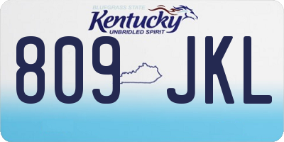 KY license plate 809JKL