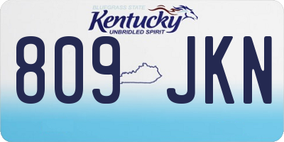 KY license plate 809JKN