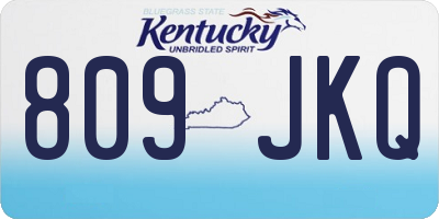 KY license plate 809JKQ