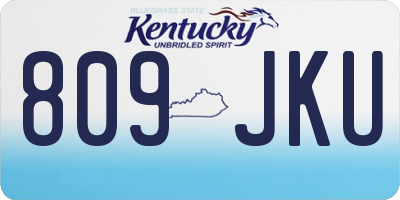 KY license plate 809JKU