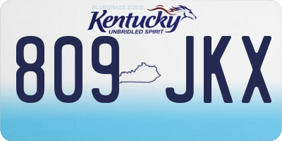 KY license plate 809JKX
