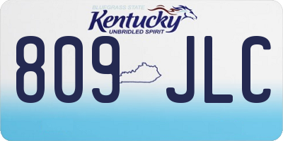 KY license plate 809JLC