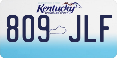 KY license plate 809JLF