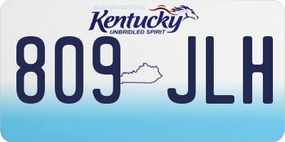 KY license plate 809JLH