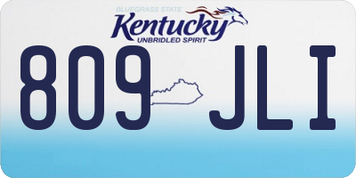 KY license plate 809JLI