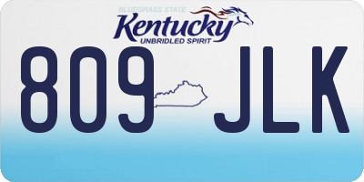 KY license plate 809JLK