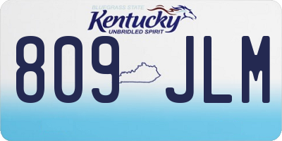 KY license plate 809JLM