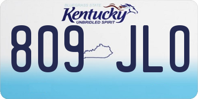 KY license plate 809JLO