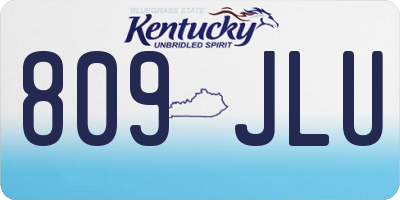 KY license plate 809JLU