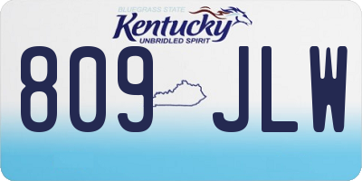 KY license plate 809JLW