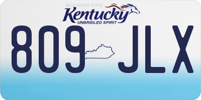 KY license plate 809JLX
