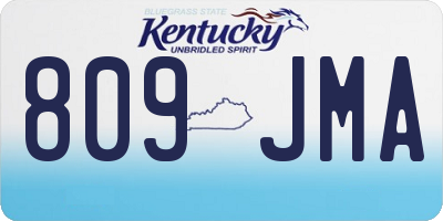 KY license plate 809JMA