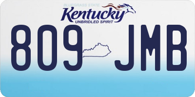 KY license plate 809JMB