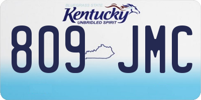 KY license plate 809JMC